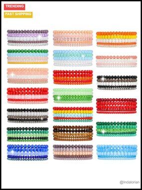 Boho Beaded Stretch Bracelets Set 150 Pcs Stackable Crystal